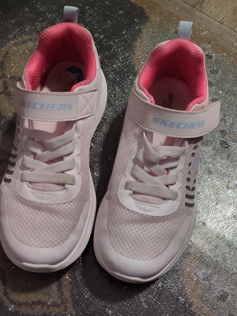 Skechers Light Pink and Hot Pink Girls' Athletic Sneakers Size 2 $25